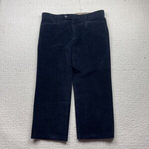 Y2K Dark Blue Corduroy Flat Front Straight Leg Baggy Pants Mens 36 Skater Punk